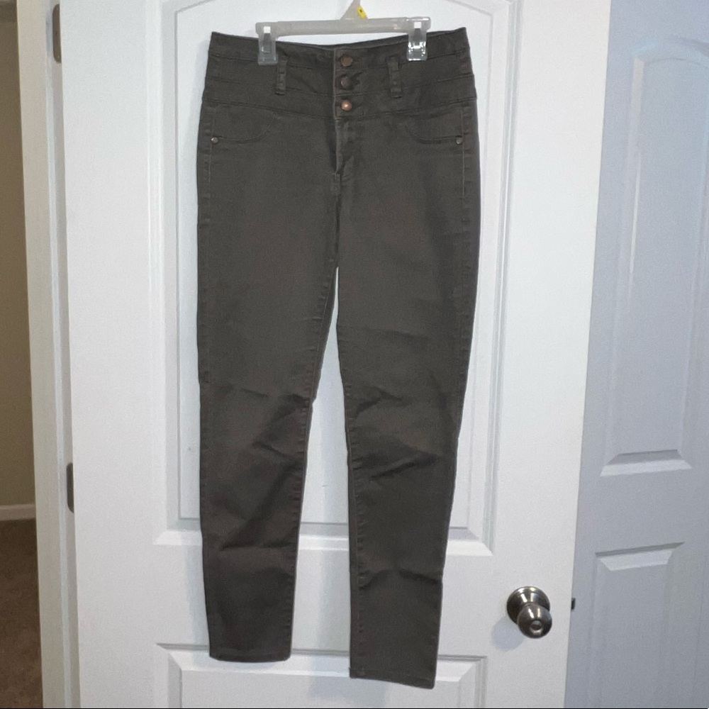 High-waisted, skinny ankle pants